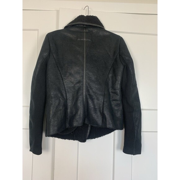 Ann Taylor Shiny Black Bomber Jacket Zip Up Womens Size Small - Picture 2 of 11